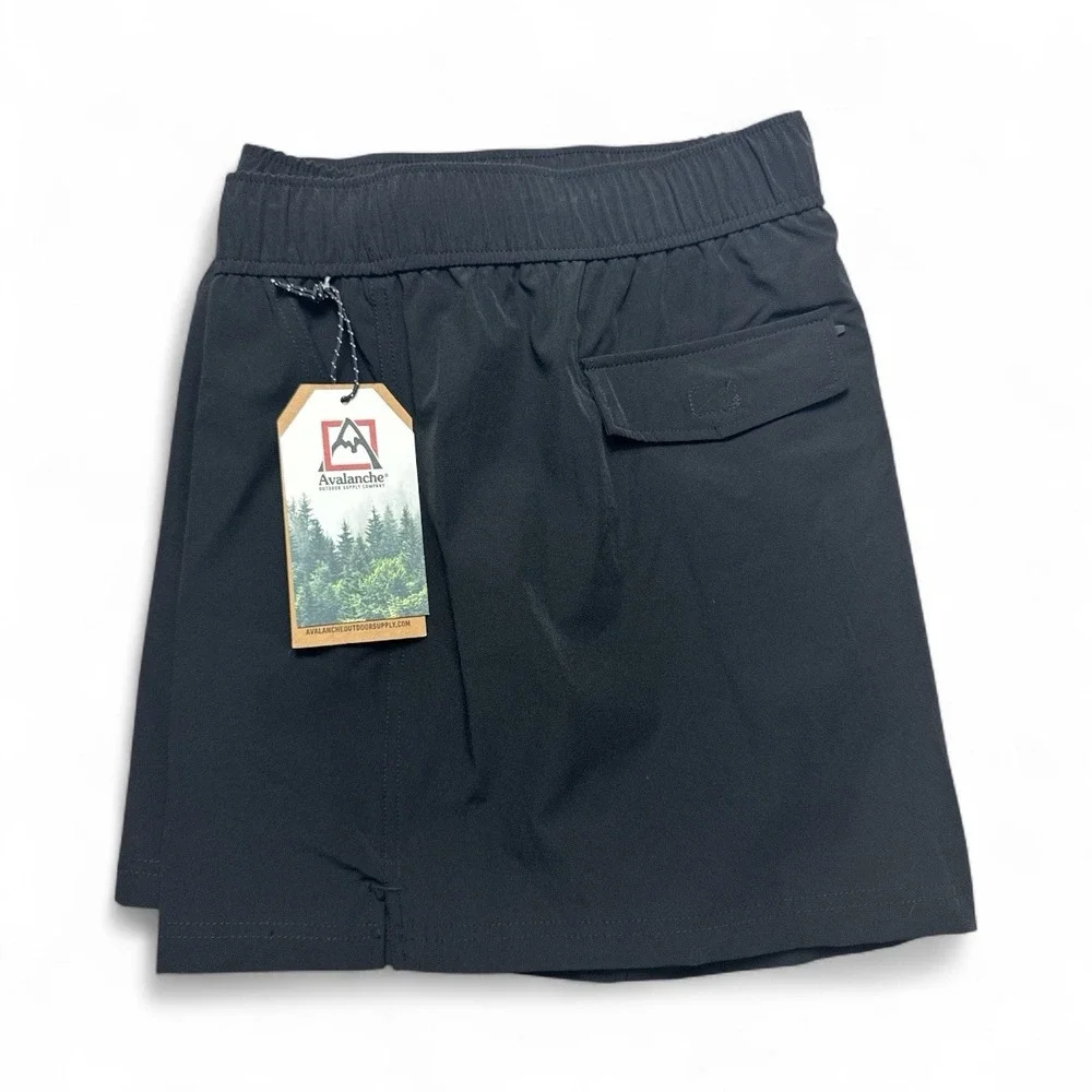 Avalanche Men's XL Hiking Shorts Black Ripstop 4-Way Stretch, UPF 30+, Reflectiv